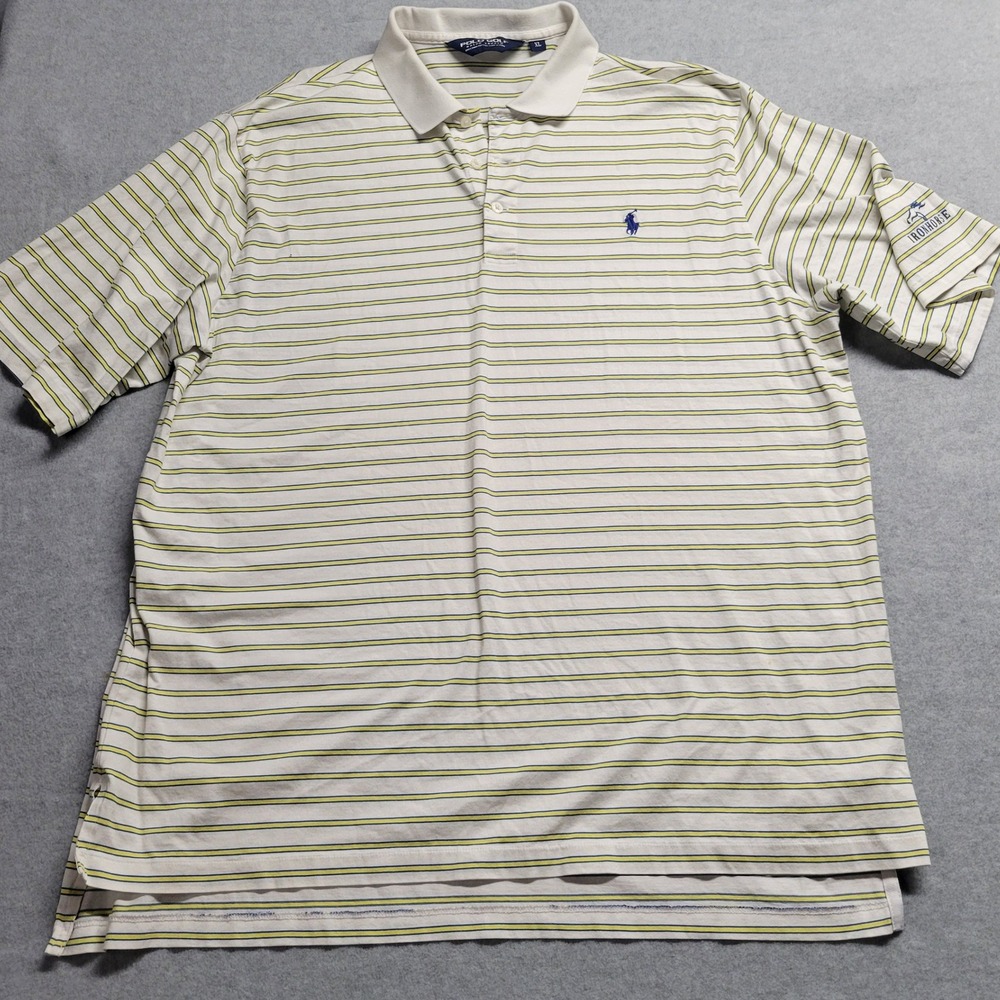 Polo Golf Ralph Lauren Shirt Mens XL Pima Cotton Striped Short Sleeve Ironhorse